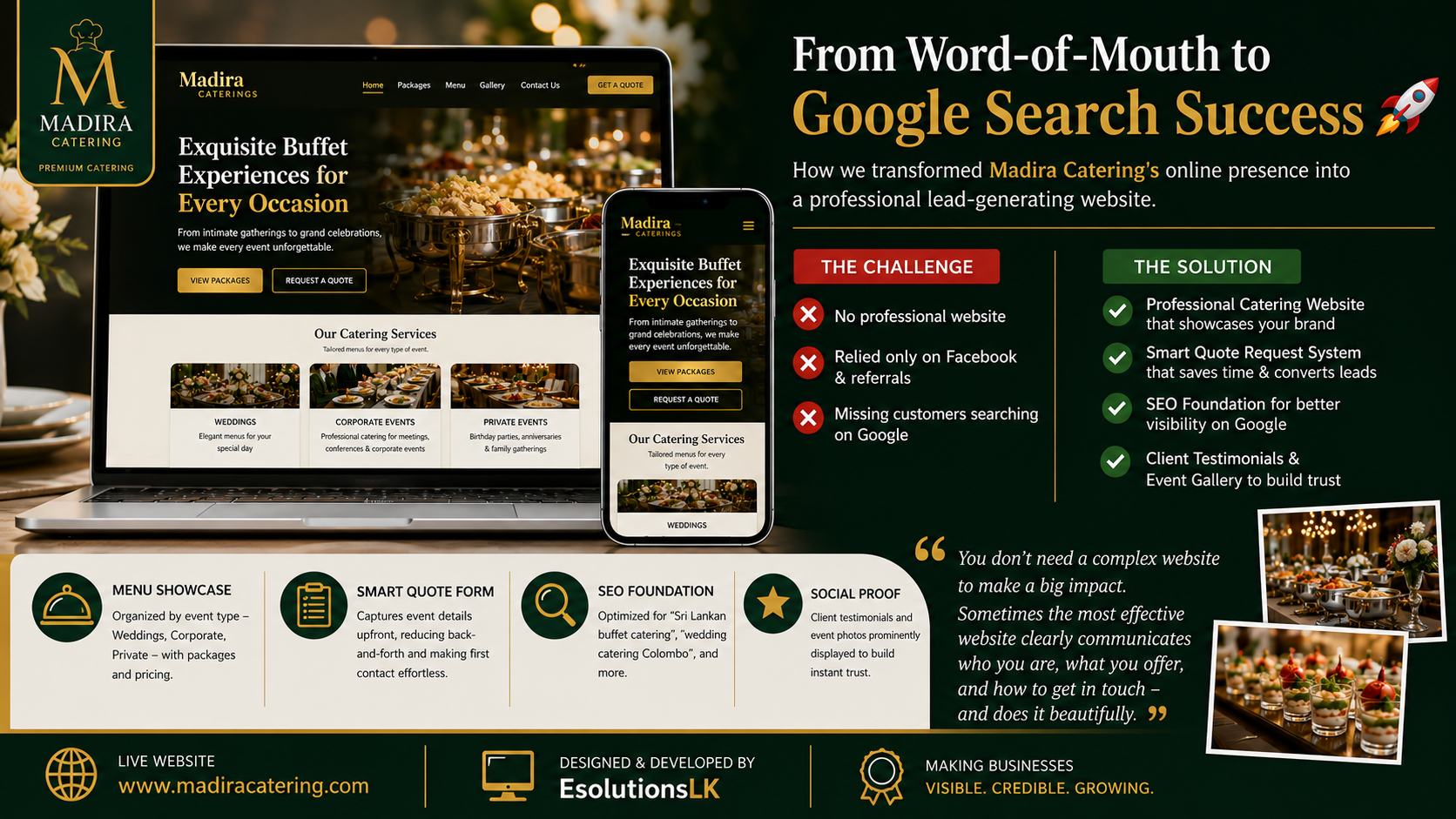 How Madira Catering Transformed Their Online Presence