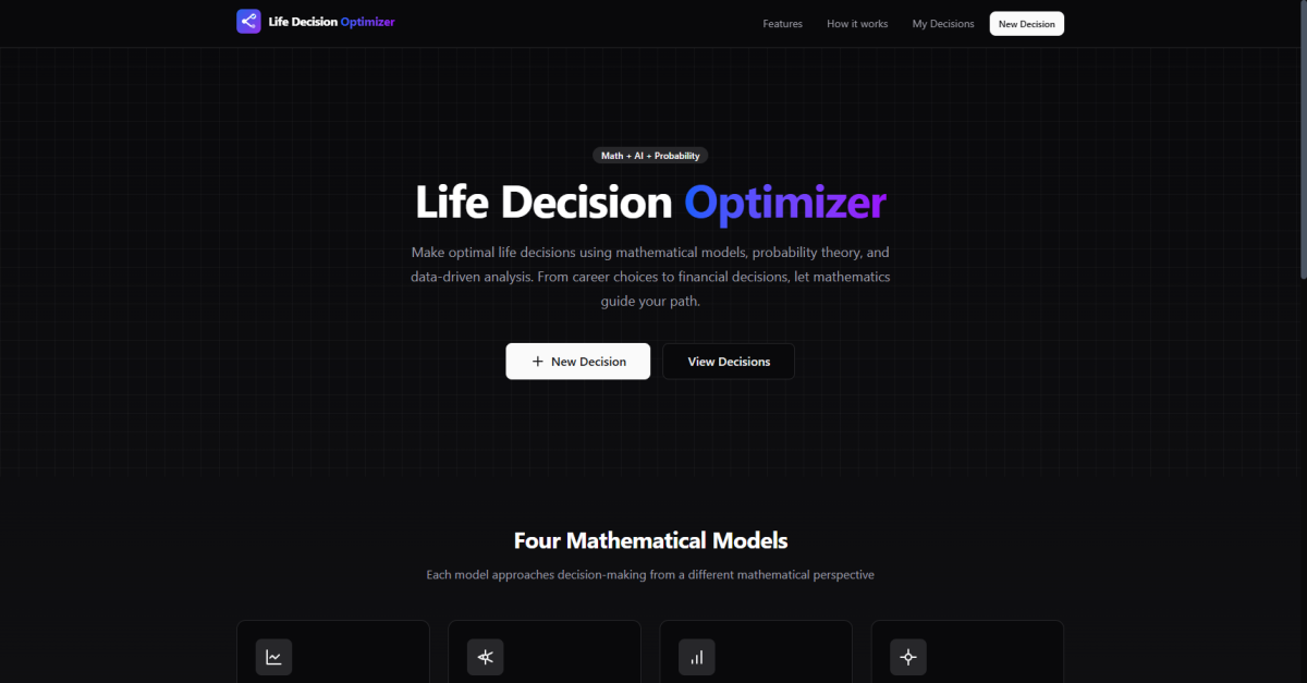 Life Decision Optimizer - Make better decisions with Math, AI & Probability screenshot 1